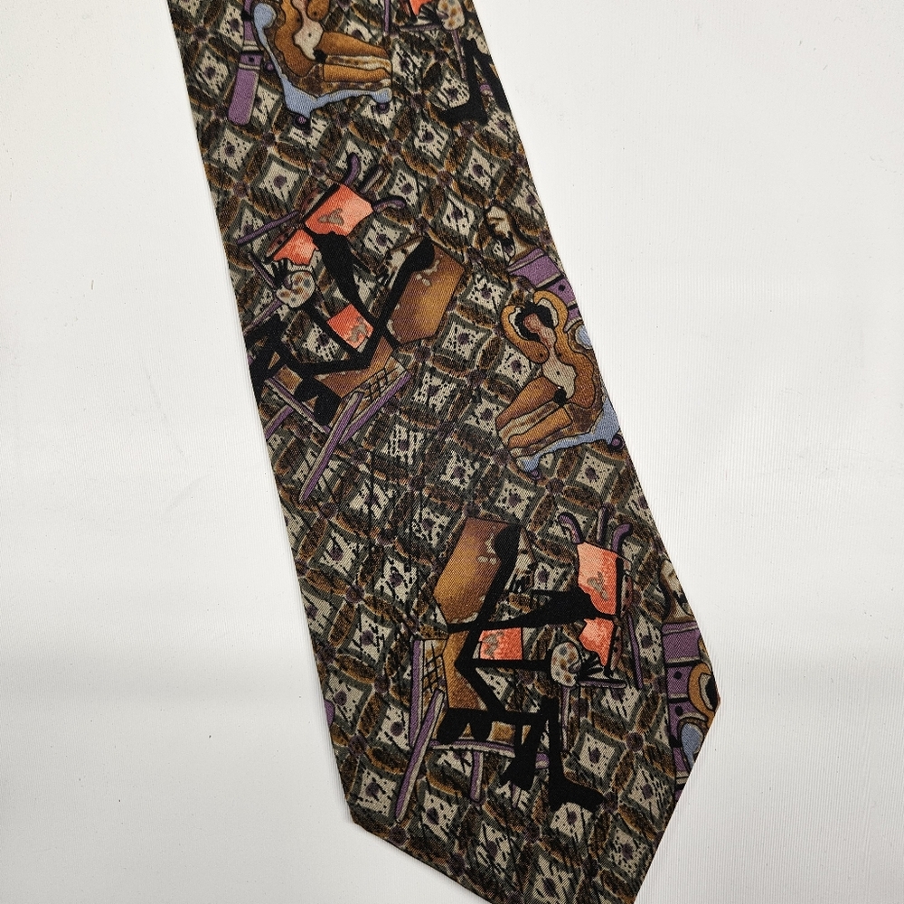 Vintage Artsy Neck Tie Picasso Silk Artist Painting Nude Woman USA Unique